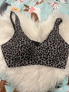 Black & Gray Leopard Print Wireless Jelly Bra